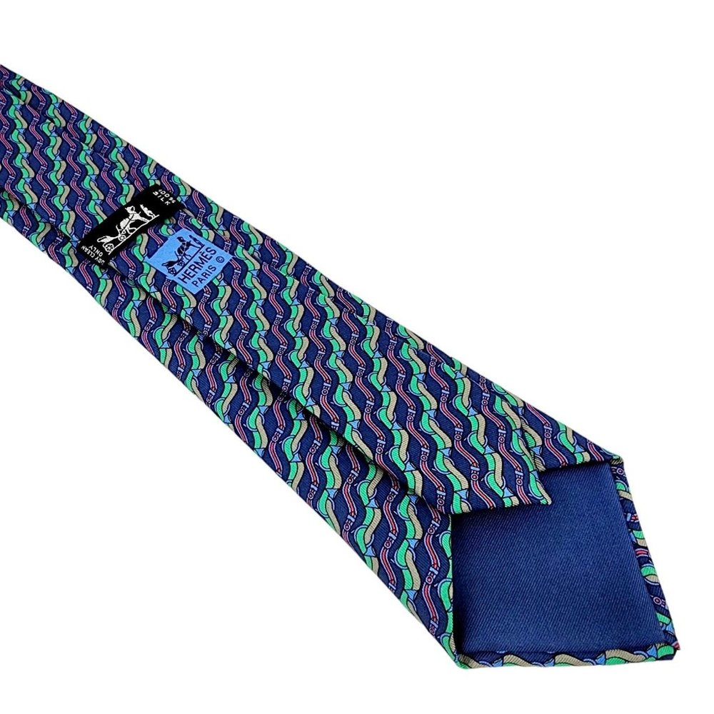 Herm Geometric Printed Silk Tie View 2